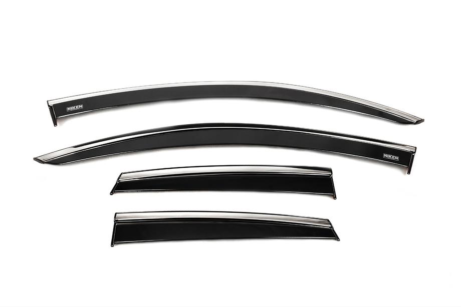 Opel Crossland X 2017-2024 Deflectoare geamuri cu ornament cromat (4 buc, Niken) Image