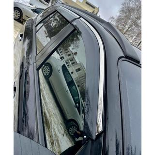 Deflectoare geamuri cu ornament cromat (4 buc, Niken) Hyundai Santa Fe 2 2006-2012 foto 4