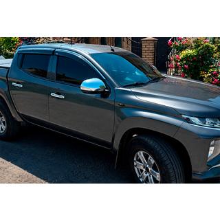 Deflectoare geamuri cu ornament cromat (4 buc, Niken) Mitsubishi L200 2015-2024 foto 1