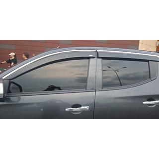 Deflectoare geamuri cu ornament cromat (4 buc, Niken) Fiat Fullback 2016- foto 1