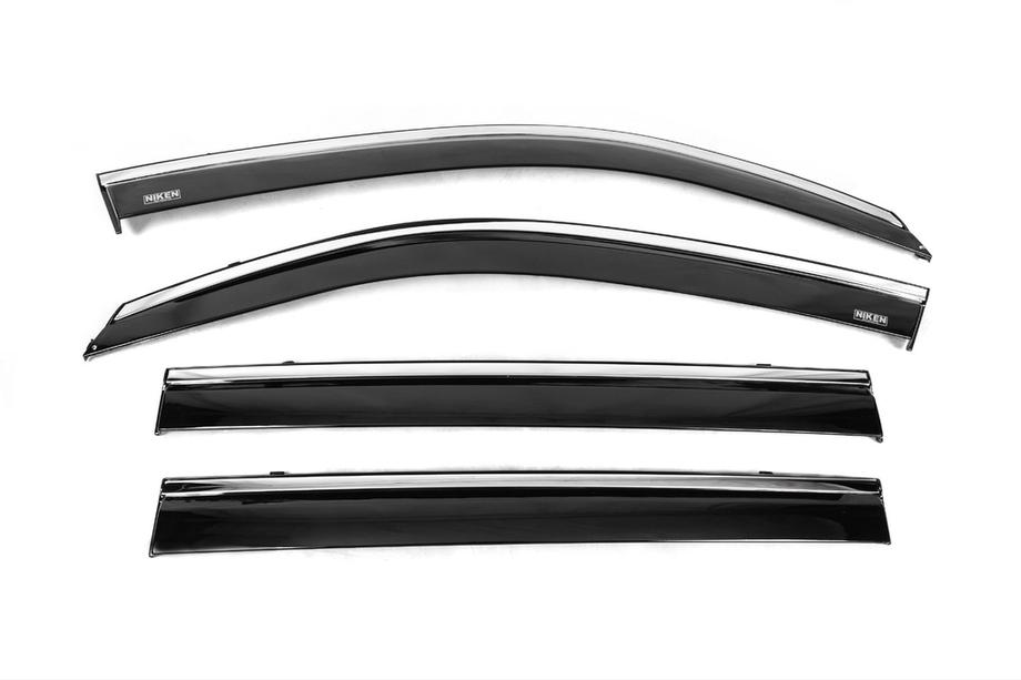 Toyota Land Cruiser 200 2007-2021 Deflectoare geamuri cu ornament cromat (4 buc, Niken) Foto 4