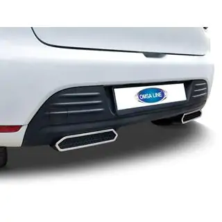 Ornamente evacuare pentru bara (2 buc, inox) Renault Clio IV 2012-2019 foto 1