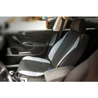 Husa de scaun ECO si material textil (1 buc, Gri cu cusatura gri + material) foto 3
