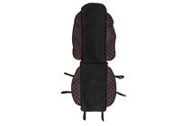 Husa de scaun ECO si material textil (1 buc, Negru cu cusatura rosie + material) foto 3