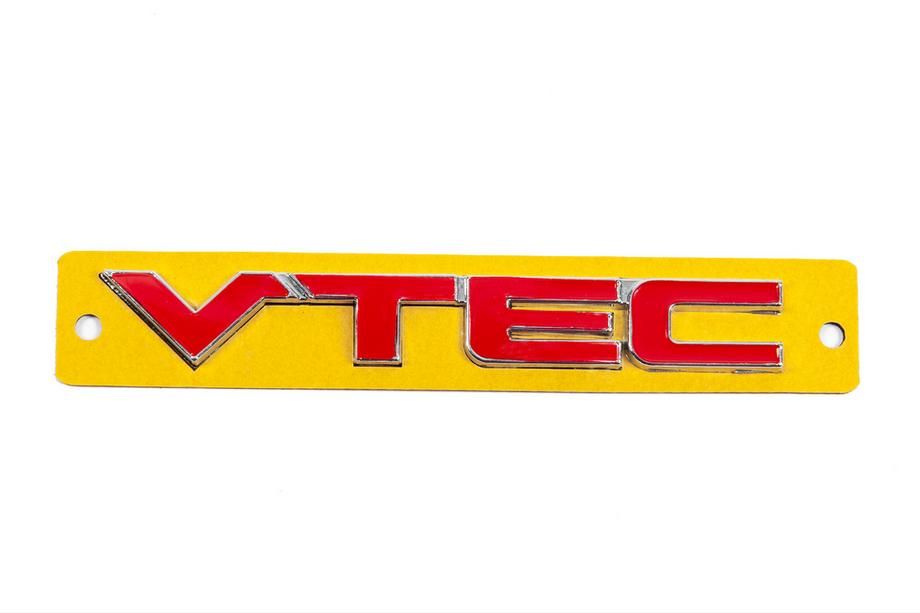 Honda Emblema VTEC rosu cu crom (110mm x 15mm) Image