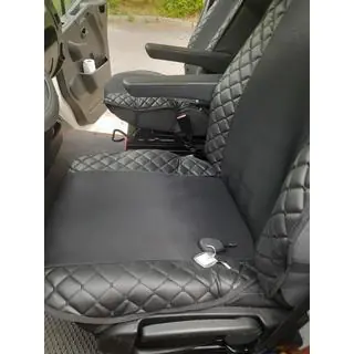 Husa de scaun ECO si material textil (1 buc, Negru cu cusatura neagra + material) foto 4