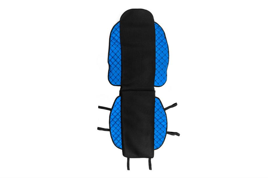 Husa de scaun ECO si material textil (1 buc, Albastru cu cusatura neagra + material) Image