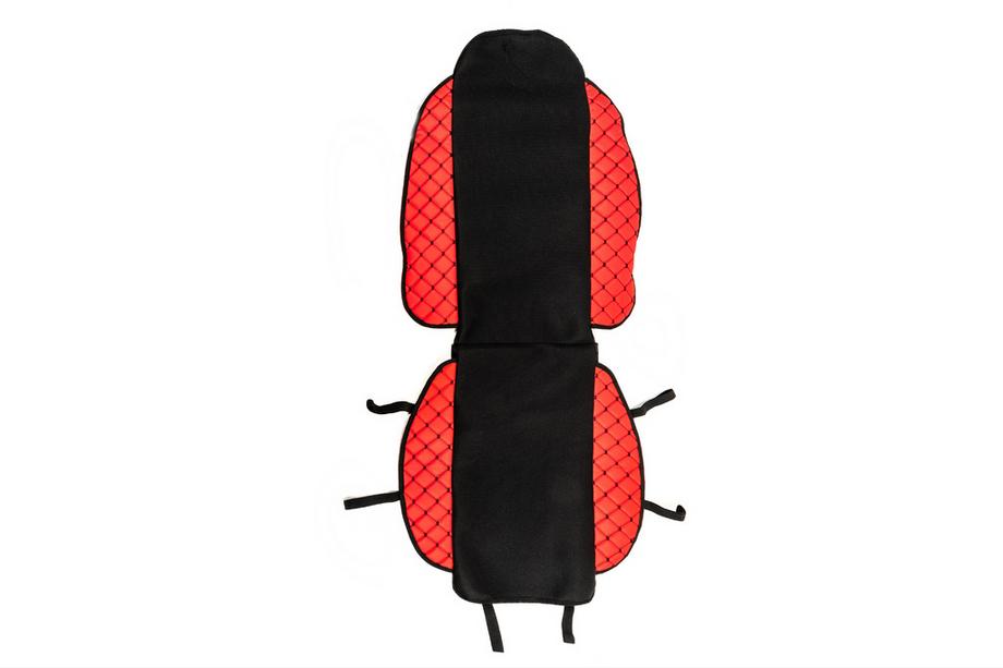 Husa scaun ECO si material textil (1 buc, Rosu cu cusatura neagra + material) Foto 1