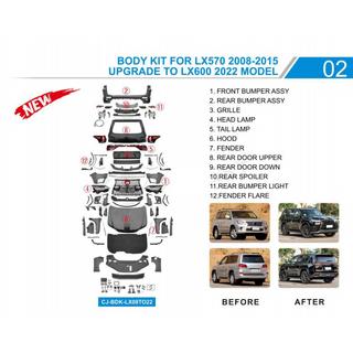 Kit caroserie facelift catre LX600 Lexus LX570/450d 2008-2022 foto 2