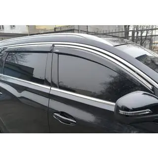 Deflectoare geamuri cu ornament cromat (4 buc, Niken) foto 1