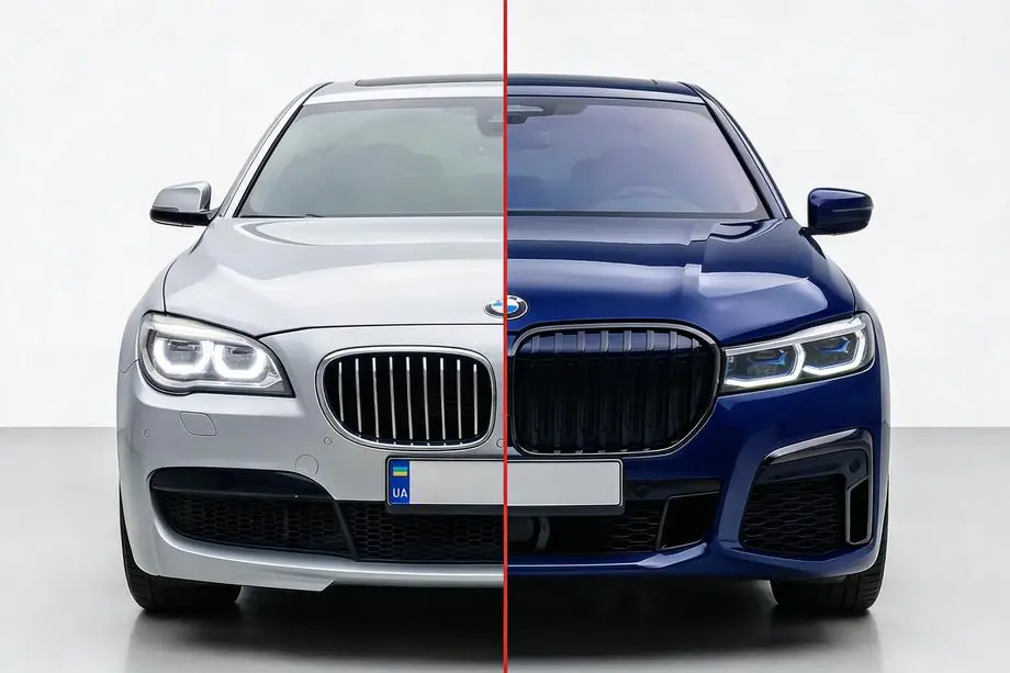BMW 7 Series F01/F02 2008-2015 Kit restyling catre G12 M760 (cu inlocuirea capacului portbagajului si aripilor spate) Image