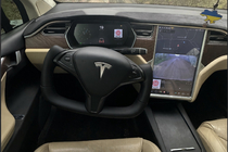 Tesla Model X 2015- Volan stil timon (Piele ecologica si insertii din carbon) foto 6