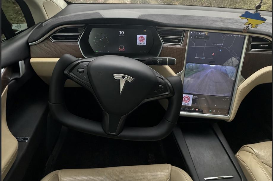 Tesla Model X 2015- Volan stil timon (Piele ecologica si insertii din carbon) Image