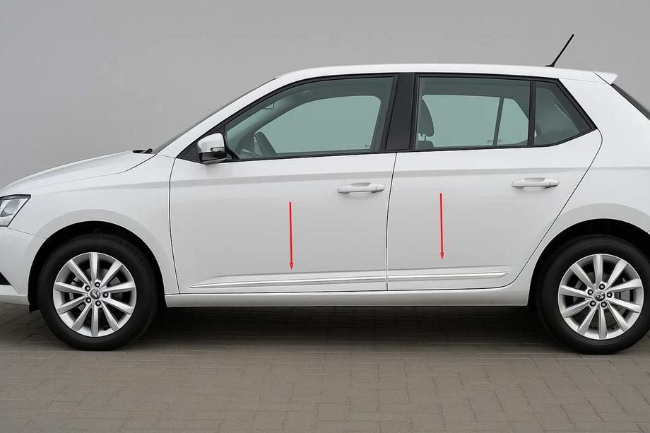 Skoda Fabia 2014-2021 Molduri Usa Otel Inoxidabil (4 buc) Image
