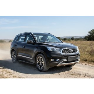 Praguri Laterale Bosphorus Black (2 buc, Aluminiu) Chery Tiggo 8 2017- foto 1