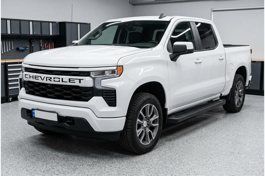 Chevrolet Silverado 2019- Praguri Laterale Allmond Black (2 buc, Aluminiu) Image