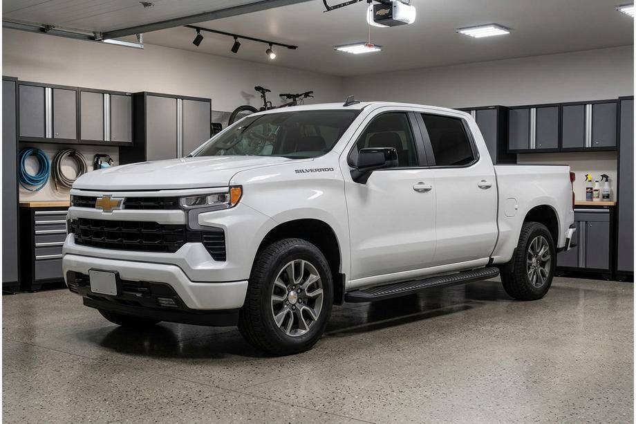 Chevrolet Silverado 2019- Praguri Laterale Tayga Black (2 buc, Aluminiu) Foto 1