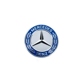 Capac in loc de emblema pe capota Mercedes (albastru si crom, 57mm) foto 2