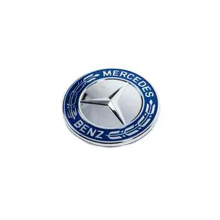 Capac in loc de emblema pe capota Mercedes (albastru si crom, 57mm) foto 1