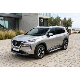 Praguri laterale Allmond Grey (2 buc, aluminiu) Nissan X-trail T33/Rogue 2022- foto 1