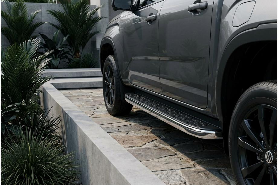 Volkswagen Amarok 2022- Praguri Laterale BlackLine (2 buc, Aluminiu) Image