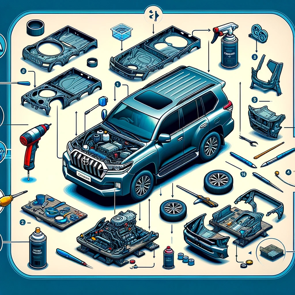 Simplificarea procesului de instalare a unui kit de caroserie pe un Toyota Land Cruiser 200