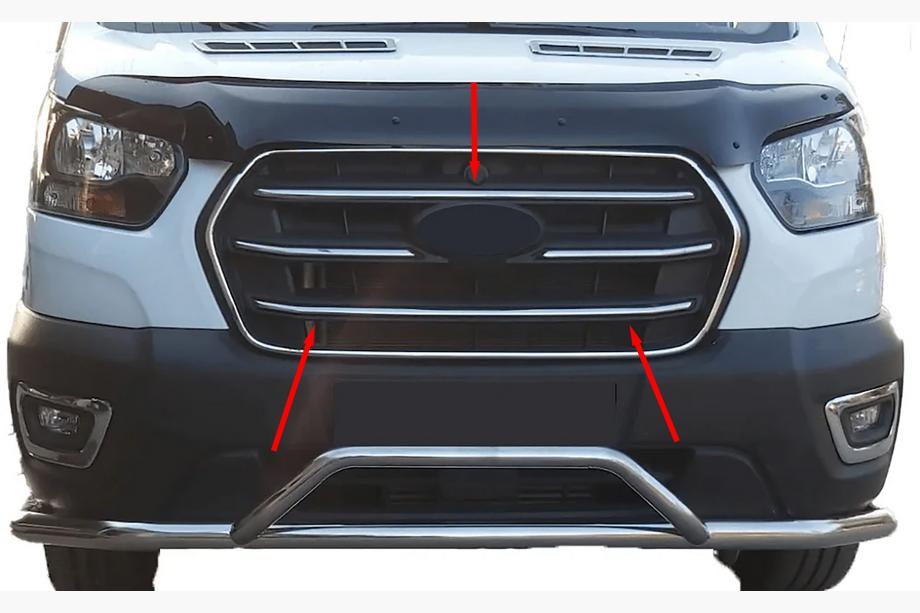 Ford Transit 2014- Capace grila (4 buc, inox) Image