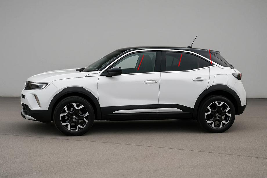 Opel Mokka 2021- Ornamente geamuri inox (6 buc) Image