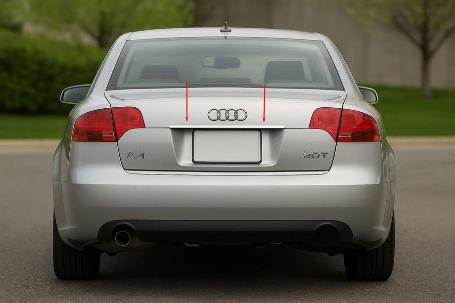 Audi A4 B7 2004-2008 Ornament deasupra numarului (Carmos inox) V-2 Foto 1