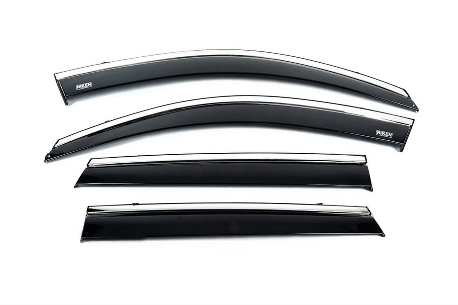 Kia Sorento II XM 2009-2014 Deflectoare geamuri cu ornament cromat (4 buc, Niken) Foto 4