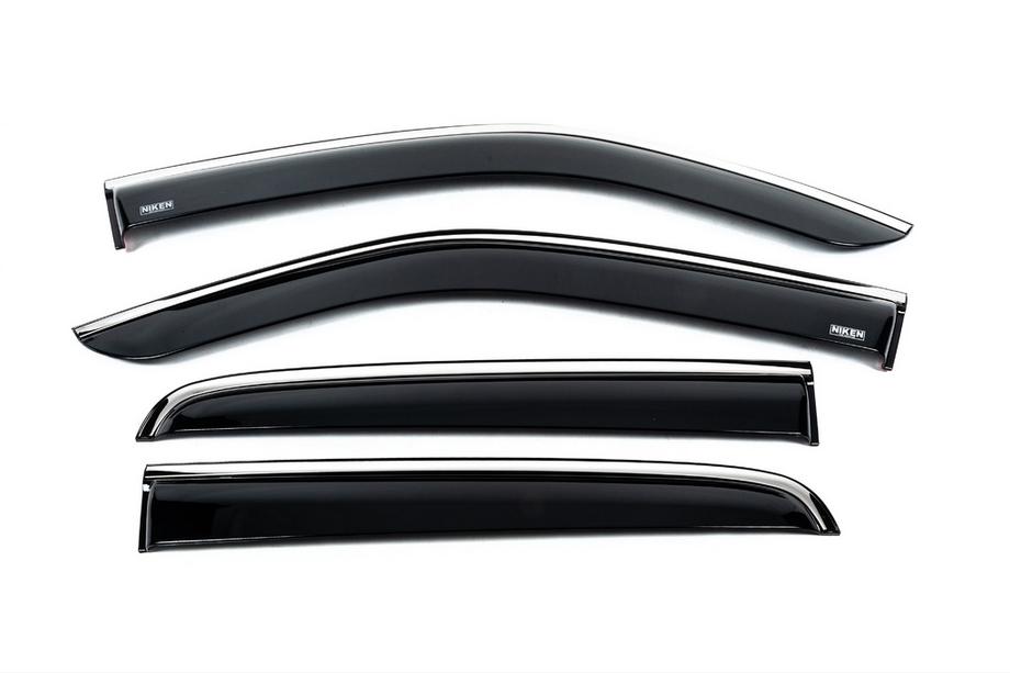 Isuzu D-Max 2019- Deflectoare geamuri cu ornament cromat (4 buc, Niken) Image