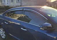 Renault Fluence 2009-2016 Deflectoare geamuri cu ornament cromat (4 buc, Niken) foto 5