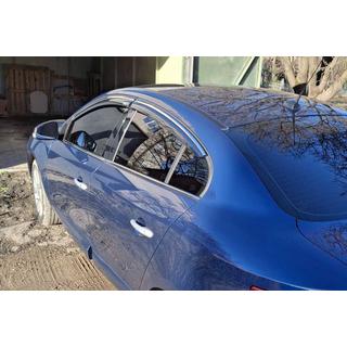 Deflectoare geamuri cu ornament cromat (4 buc, Niken) Renault Fluence 2009-2016 foto 4