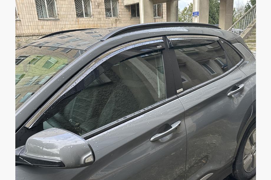 Hyundai Kona 2023- Deflectoare geamuri cu ornament cromat (4 buc, Niken) Foto 2