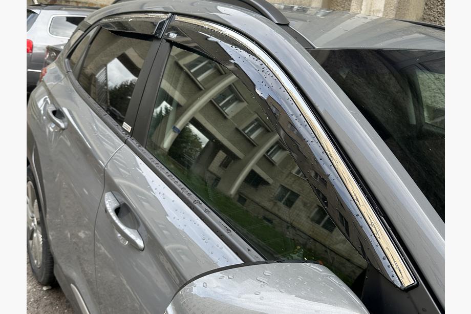 Hyundai Kona 2023- Deflectoare geamuri cu ornament cromat (4 buc, Niken) Foto 4
