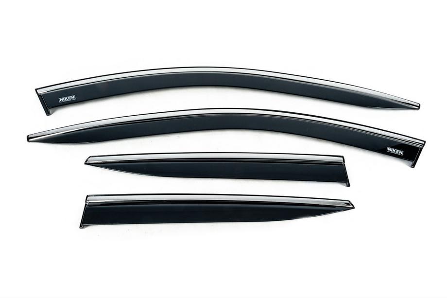 Hyundai Kona 2023- Deflectoare geamuri cu ornament cromat (4 buc, Niken) Foto 3