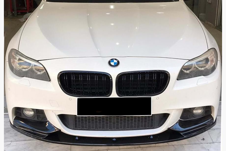 BMW 5 Series F10/F11 2010–2016 Lip bara fata DPT V-2 (pentru M-Performance, negru lucios) Foto 1