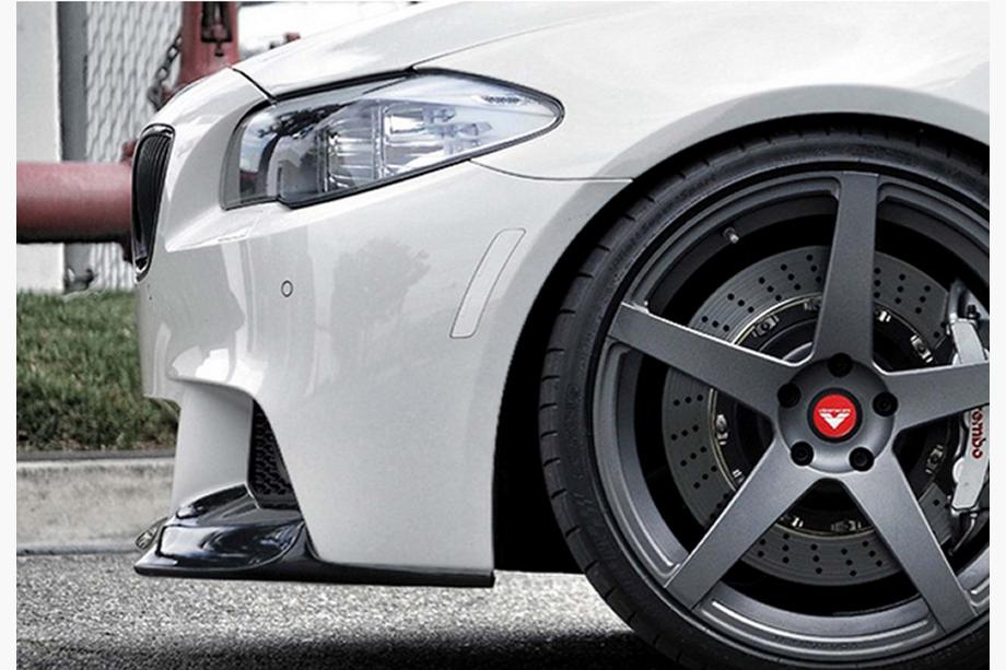BMW 5 Series F10/F11 2010–2016 Lip Bara Fata DPT V-3 (Pentru M-Performance, Negru Lucios) Foto 6