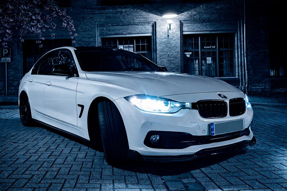 BMW 3 Series F30/F31 2012-2019 DPT Lip bara fata pentru versiunea stock (2015-2018, negru lucios) Foto 5