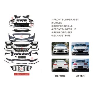 Kit caroserie cu difuzor pentru Coupe (AMG C63-design 2018-2021) Mercedes C-сlass W205 2014-2021 foto 2