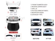 Mercedes A-class W177 2018- Body kit AMG A45 (Type-B) foto 2