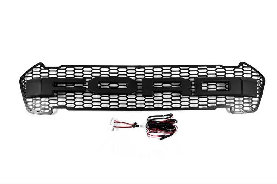 Ford Ranger 2011–2022 Grila Fata (2015-2018, Negru, LED) Image