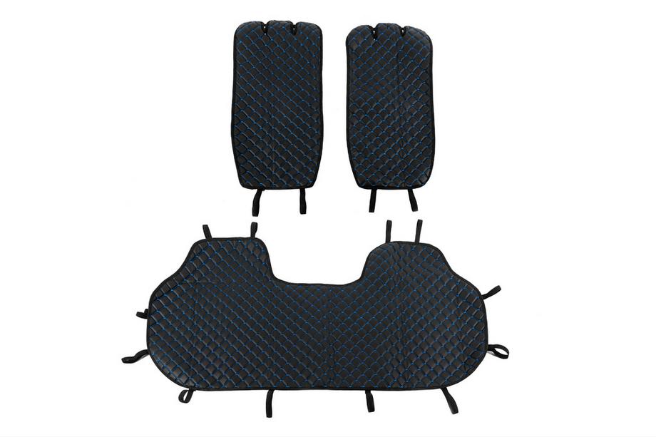 Huse pentru scaune spate (set, Negru cu cusatura albastra) Image
