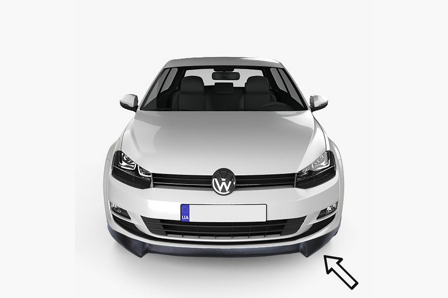 Volkswagen Golf 7/E-Golf 2012-2020 Lip frontal ESA (negru) Foto 1