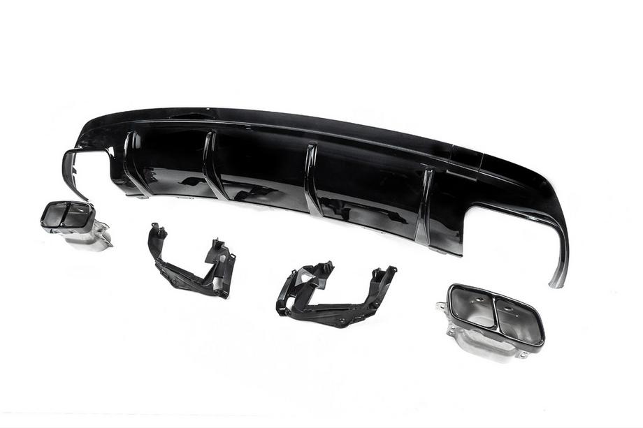 Mercedes CLA C117 2013-2019 Difuzor Spate Black (Design CLA45 cu Tipsuri) Foto 3