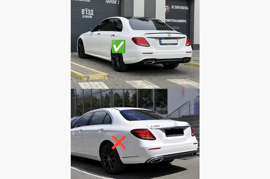Mercedes E-class W213 2016-2023 Difuzor spate cu tipsuri E63-Design Negru (pentru AMG/AMG-Line 2016-2020) Foto 2