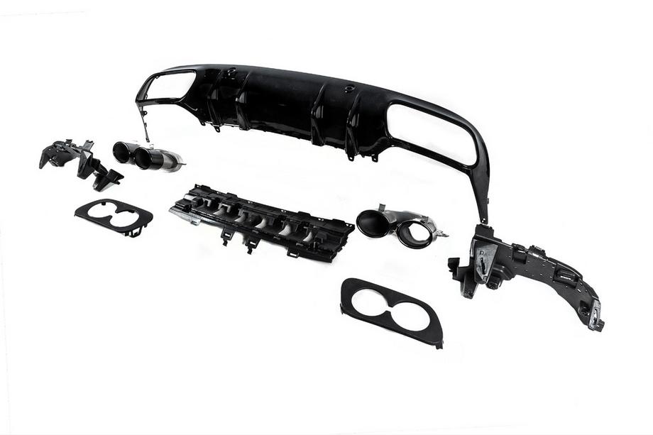 Mercedes C-class W205 2014-2021 Difuzor spate cu tipsuri evacuare (pentru Coupe Design AMG43) Foto 4
