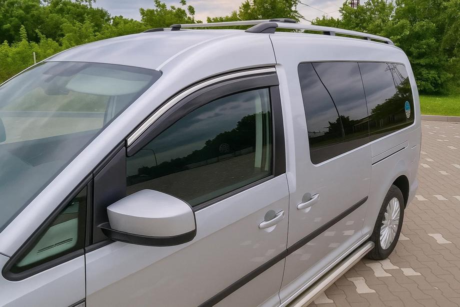 Volkswagen Caddy 2010-2015 Deflectoare geamuri cu ornament cromat Niken Luxury (2 buc) Foto 3