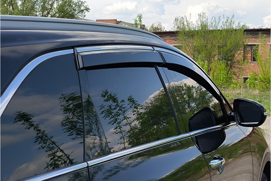 Kia Sorento III UM 2014-2020 Deflectoare geamuri cu ornament cromat Niken Luxury (4 buc) Foto 3