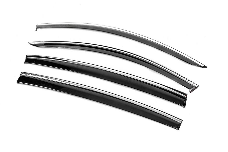 Dacia Sandero 2013-2020 Deflectoare geamuri cu ornament cromat Niken Luxury (4 buc) Foto 2